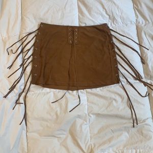 Faux-suede mini skirt, size small